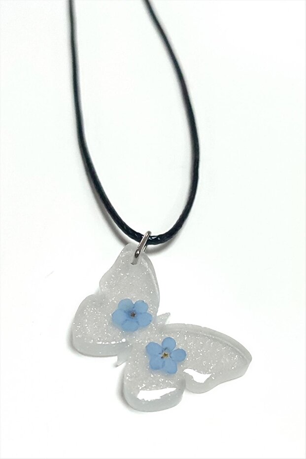 Ilkestor Forget-Me-Not Flower (214914) Epoxy Pendant-White