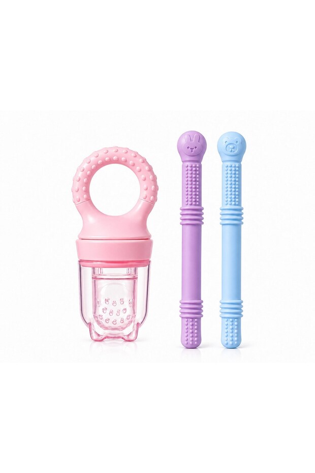 Fruit Puree Pacifier + 2 Teether 3 Piece Baby Set