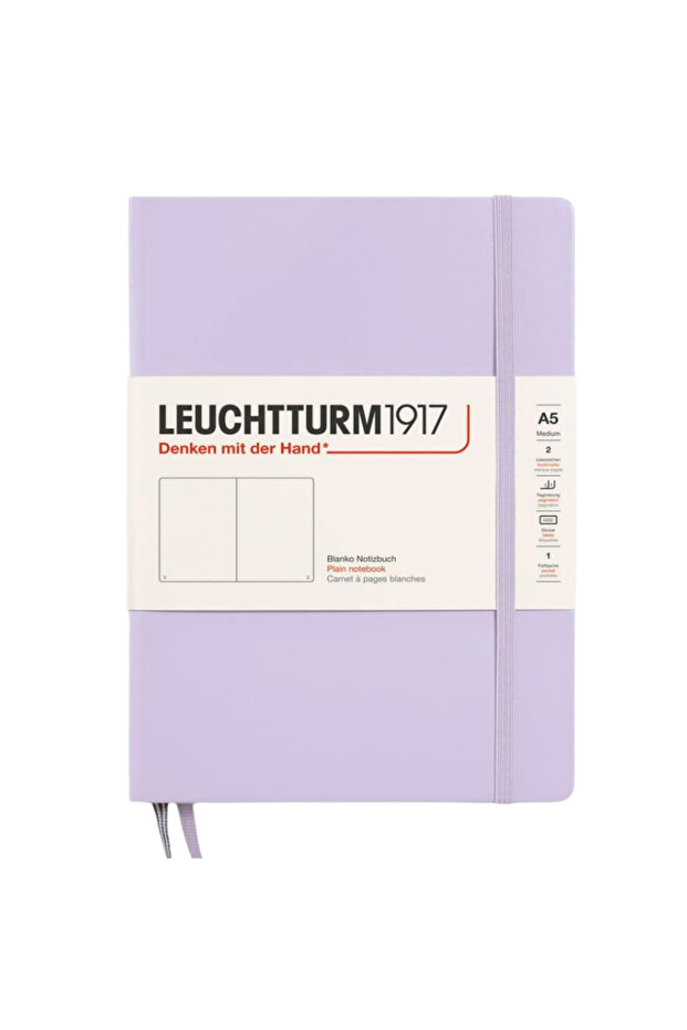 Notebook Medium Size (A5), Hard Cover, 251 Numbered Pages, Plain, Lilac 365480