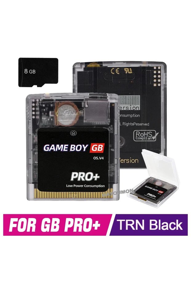 TRN Black For GB GBC GBA Game Consoles Gaming Accessories GB PRO+ Game Card Gameboy Card OS.V4 2000