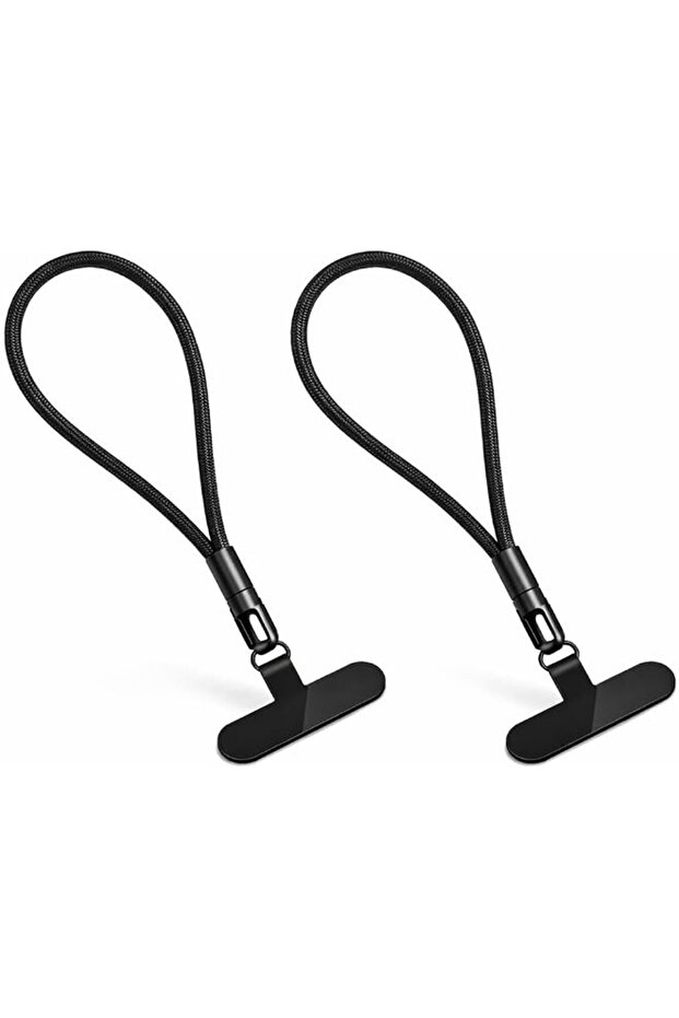 Black Phone Lanyard, 2 Pack Wrist Strap with 360° Swivel Hook, Secure Anti-Drop Tether