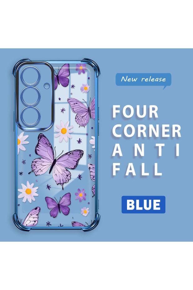 Samsung Galaxy S25 Compatible Transparent Back Four-Corner Reinforced Impact Protection Silicone Case