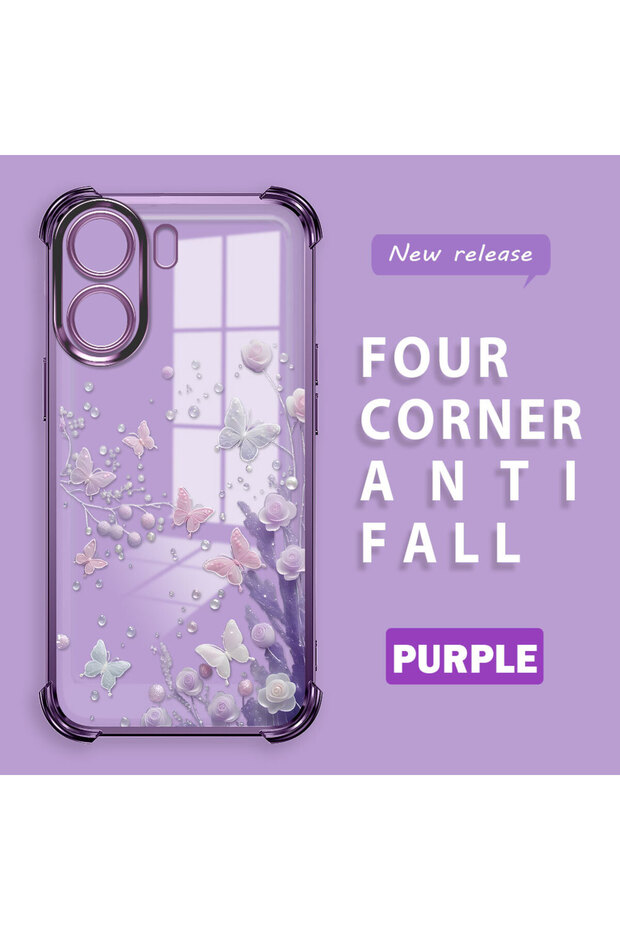 Xiaomi Redmi 13C Compatible Transparent Back Four-Corner Reinforced Impact Protection Silicone Case