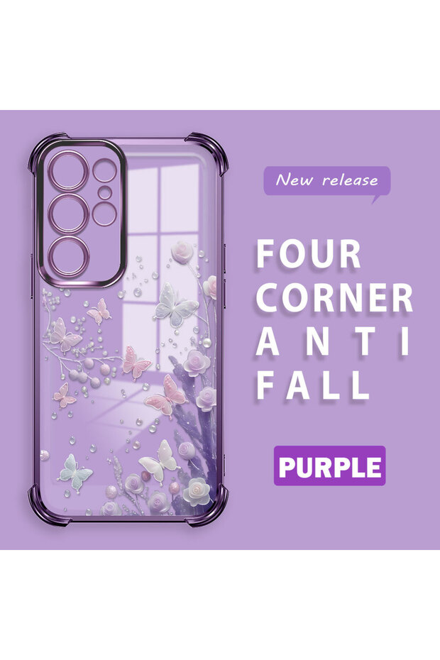 Samsung Galaxy S22 Ultra Compatible Transparent Back Four Corners Reinforced Impact Protection Silicone Case