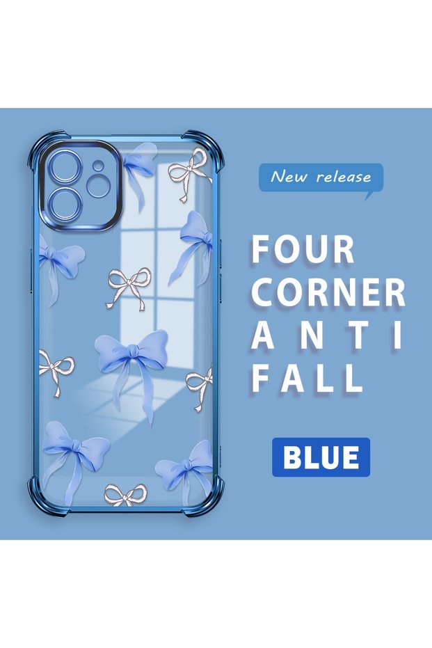 iPhone 12 Compatible Transparent Back Panel Four-Corner Reinforced Impact Protection Glossy Edge Silicone Case