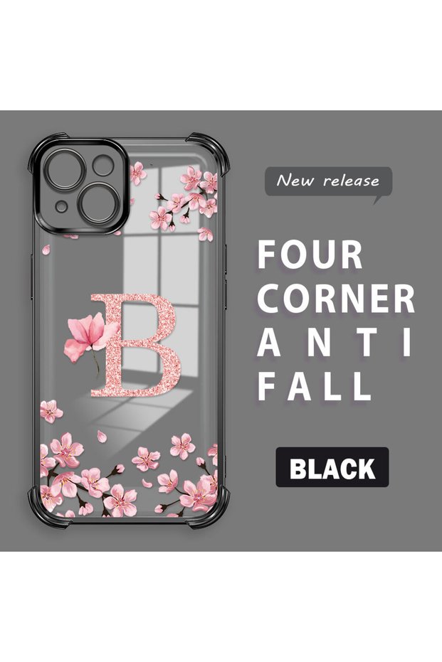 iPhone 14 Compatible Transparent Back Panel Four-Corner Reinforced Impact Protection Glossy Edge Silicone Case
