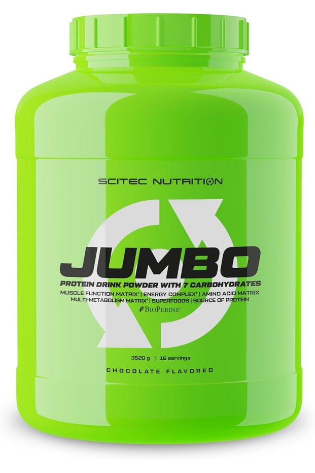 Combo Jumbo Protein Drink Powder Carbohydrates, Creatine, L-Arginine, Betaine, BioPerine®, MCT Oil Powder, Added Amino Acids, 3,52 kg, Chocolate