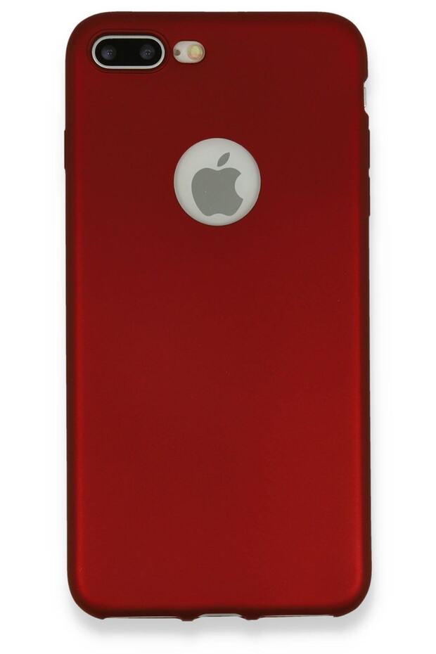 Compatible Case for iPhone 8 Plus Yumauşk Colorful Flexible Premium Rubber Silicone - Claret Red