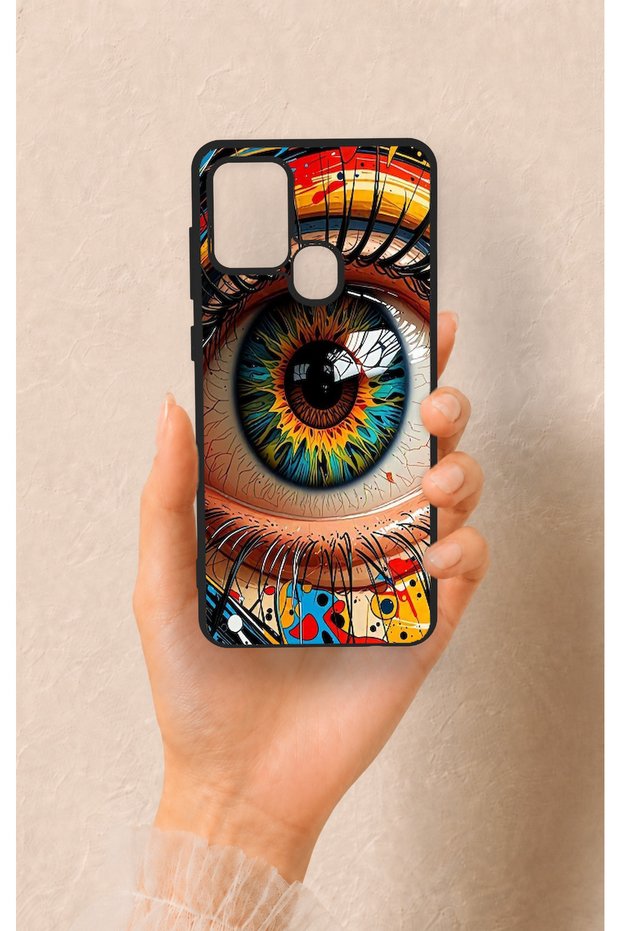 Samsung A21S Compatible Colorful Eye-Pop Patterned Silicone Case