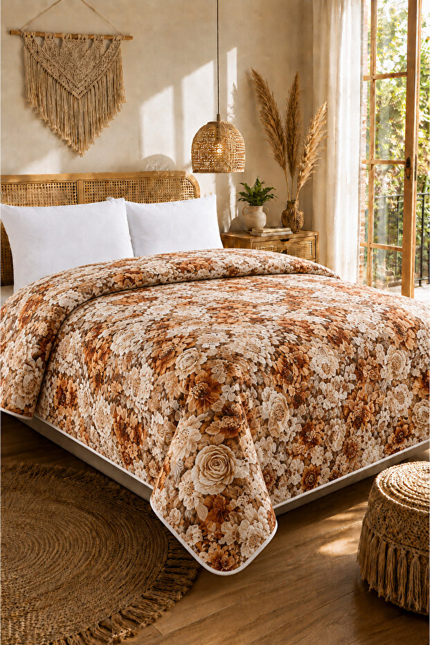 Single 5D Bedspread | 160X220 cm | Multi-Purpose, Lightweight, and Stylish | Summer and Seasonal
