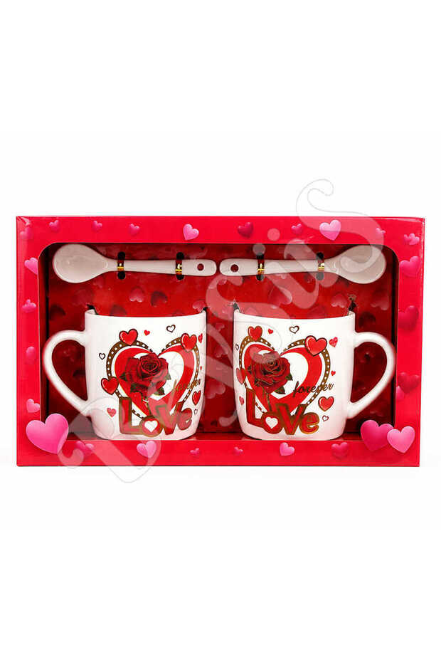 طقم هدية من 2 كوب أحمر