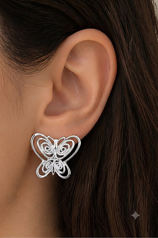 Gold Plated Butterfly Füsun Earrings