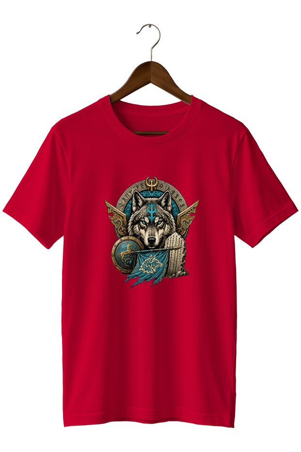 Göktürk Bozkurt and Turkish Runes Printed Unisex T-Shirt – Design of Ancient Turkish States