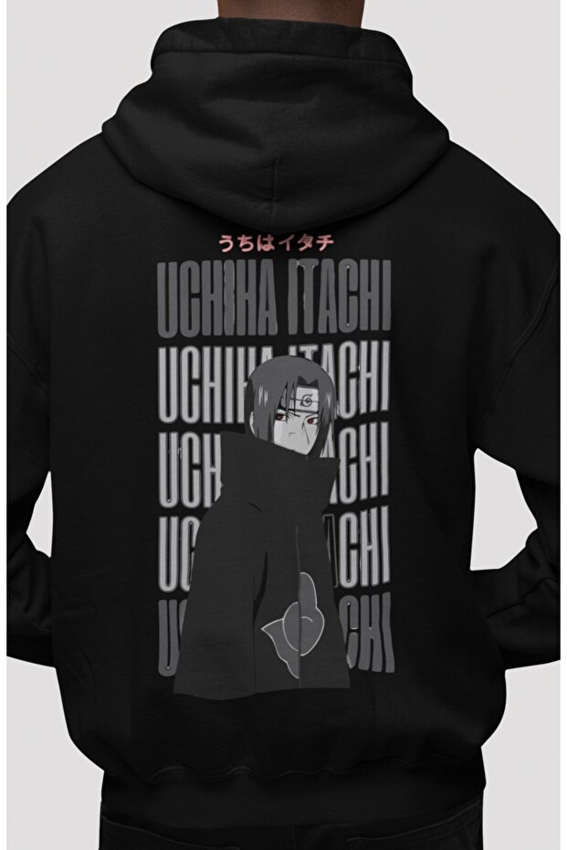 Itachi Uchiha Naruto Anime Back Printed Unisex Oversize Combed Cotton Hoodie