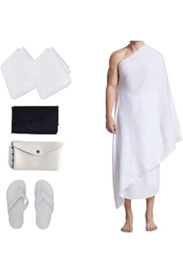 Ihram Set for Adults| Hajj and Umrah Pilgrimage Light weight and Ultra-soft sheets, 4Pcs