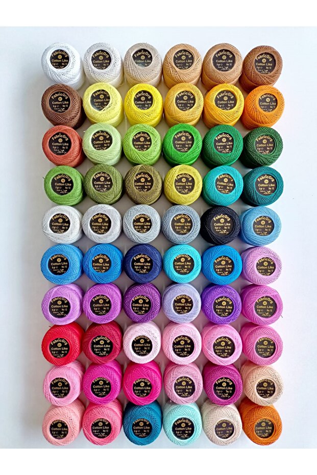 No:12 Cotton Like Etamin - Cross Stitch 60-Piece Embroidery Thread Set (6 Gr)