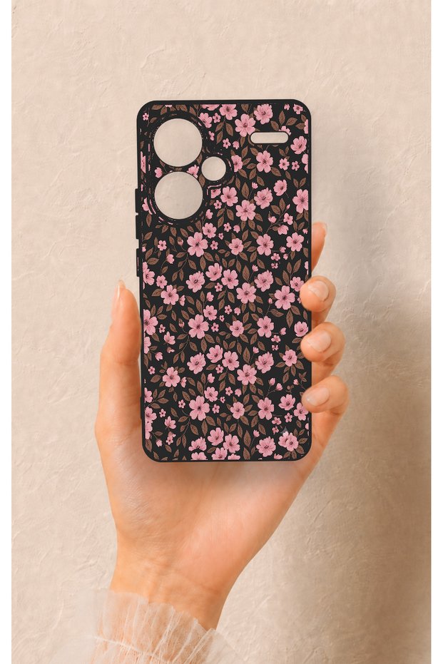 Redmi Note 13 Pro Plus Compatible Mini Pink Flower Pattern Silicone Case