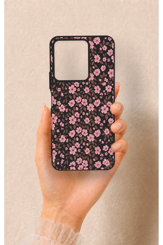 Vivo Y35 Compatible Mini Pink Flower Pattern Silicone Case