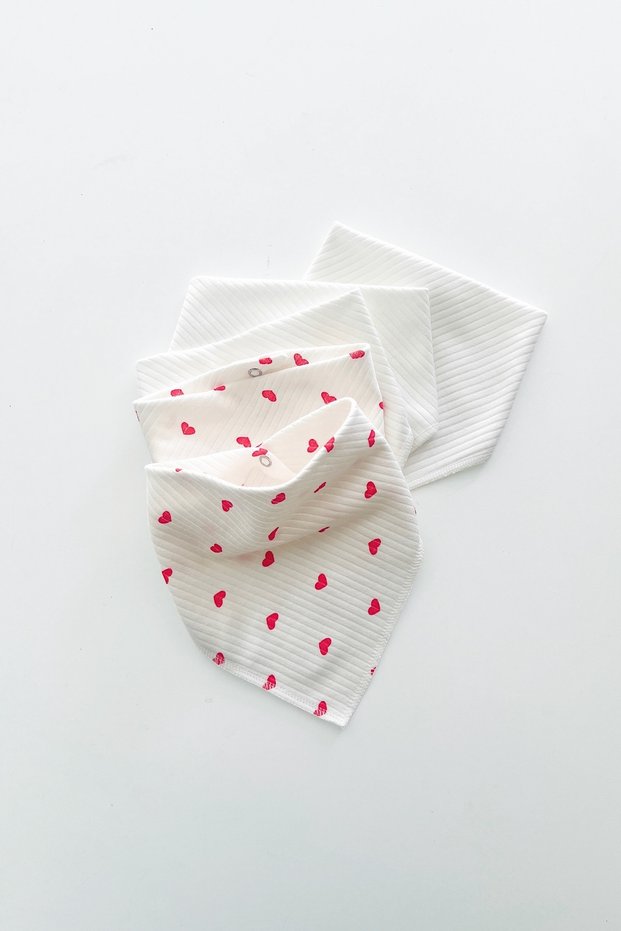 5-Piece Baby Girl Cotton Combed Cotton Bib, Drool Bib, Baby Scarf