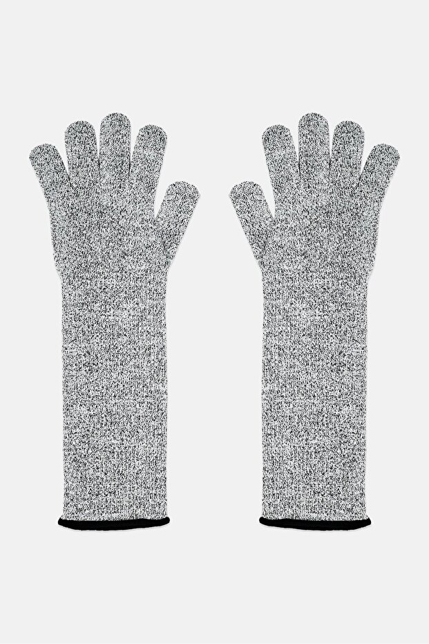 Women One Pair Cut Resistant Knitted Gloves, Grey
