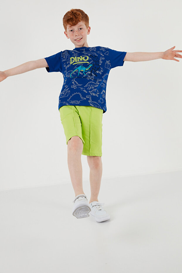 Cotton Printed Crew Neck Short Sleeve Shorts Suit Boys' SET6212020