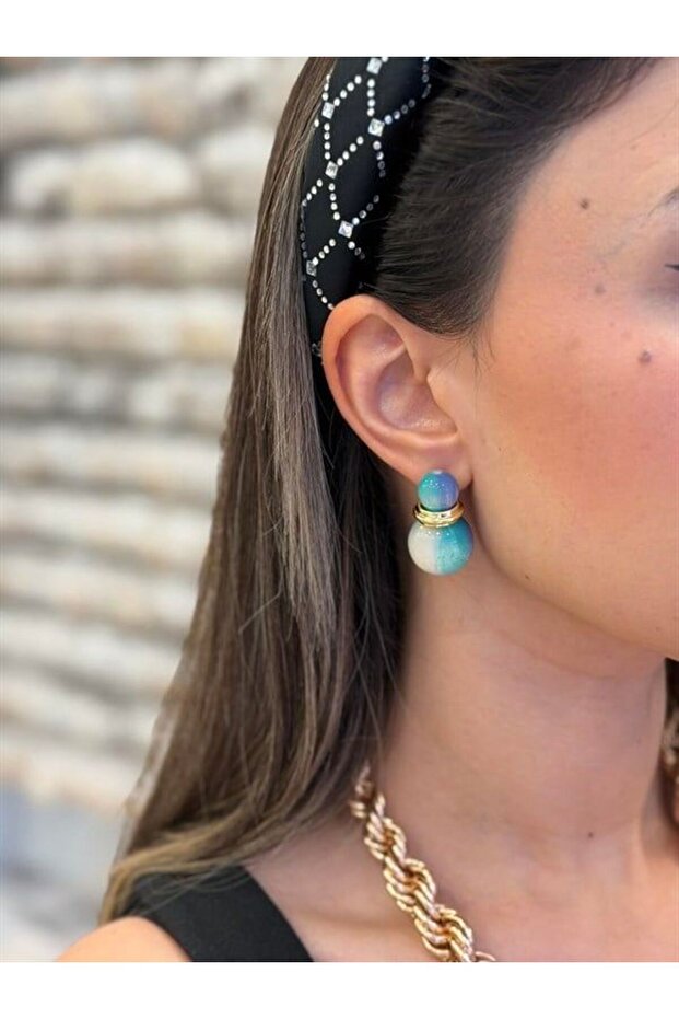 Jewelled Earrings - Blue