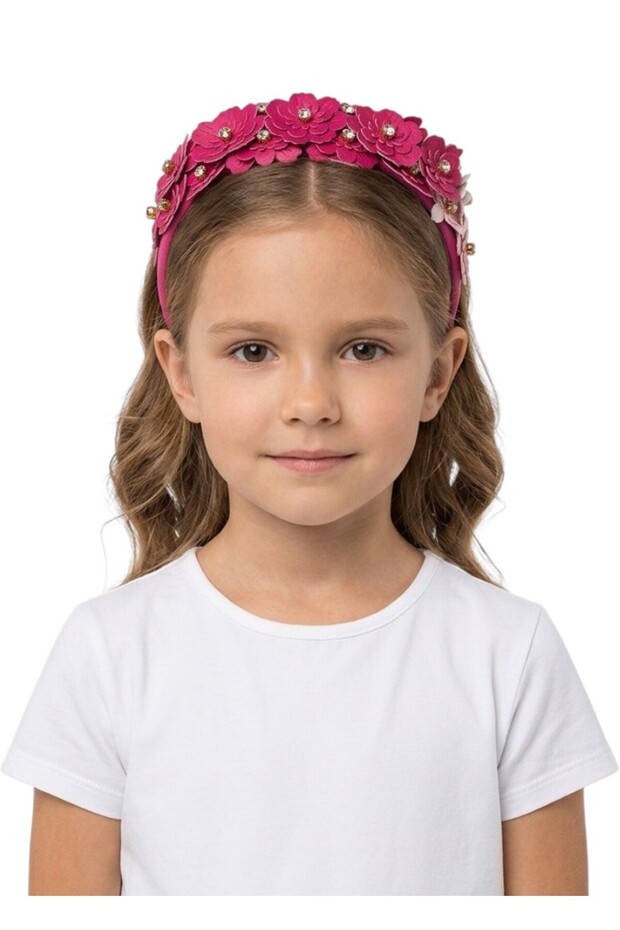 -Floral Appliqué Headband-Multicolor