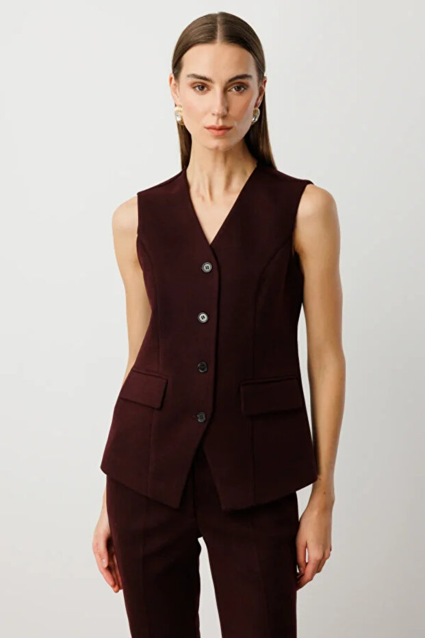 V-Neck Vest with Flap Pockets 5195