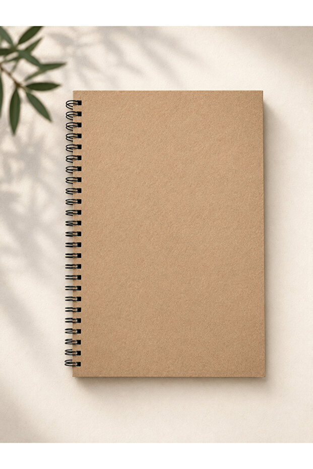 A5 Kraft Cardboard Cover Eye-Friendly Paper 60 Sheets Plain Unlined Side-Wire Bound Notepad