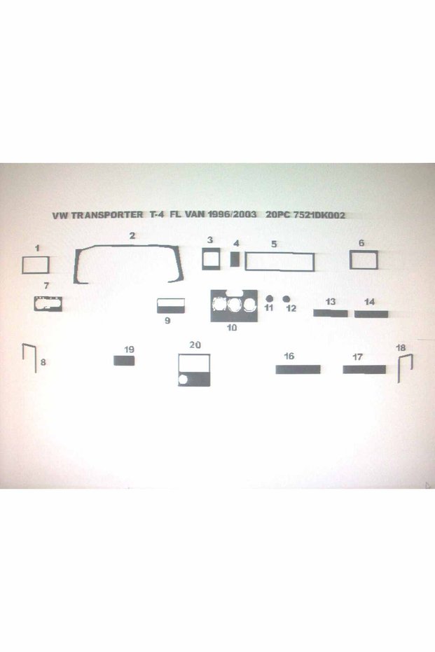 Wv t4 transporter 1996-2003 20-piece torpedo trim (piano black)