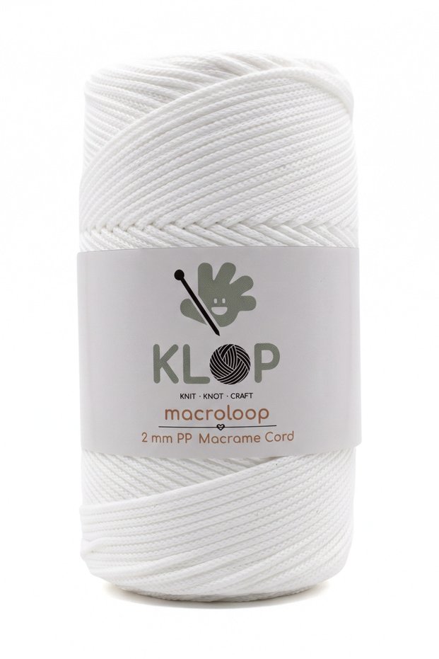 Polyester Macrame Cord 200 Gr 2 mm - 230 m Supla Cord and Bag Thread White