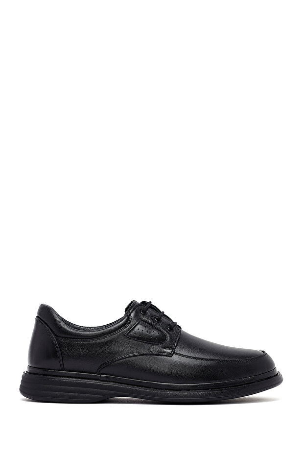 Men's Black Lace-Up Leather Casual Shoes Wm832001Dv