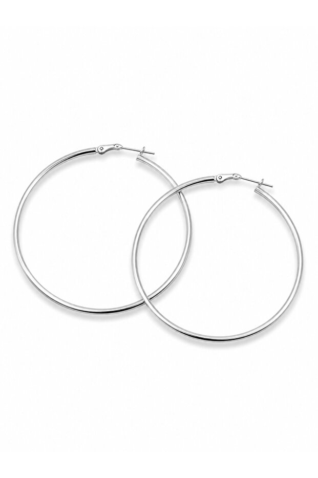 316L Steel Silver Color 56 mm Hoop Earrings