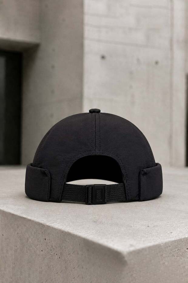 قبعة دوكر قابلة للتعديل من القماش التقني - أسود تقني - 4