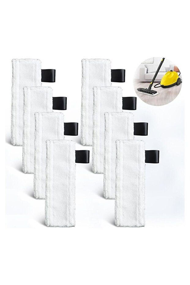 8-Pack Washable Microfiber Floor Replacement Pads Compatible with Kärcher EasyFix SC1/SC2/SC3/SC4/SC5 Steam Cleaners