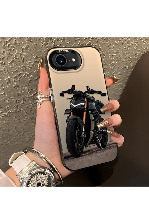 iPhone 16E Compatible Cool Sports Motorcycle Printed Matte Quality Soft Silicone Case