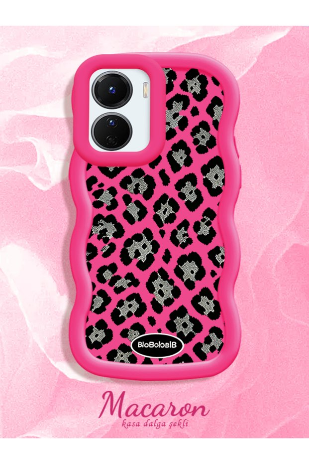Vivo Y16 Compatible Wavy Frame Leopard Print High Quality Silicone Phone Case
