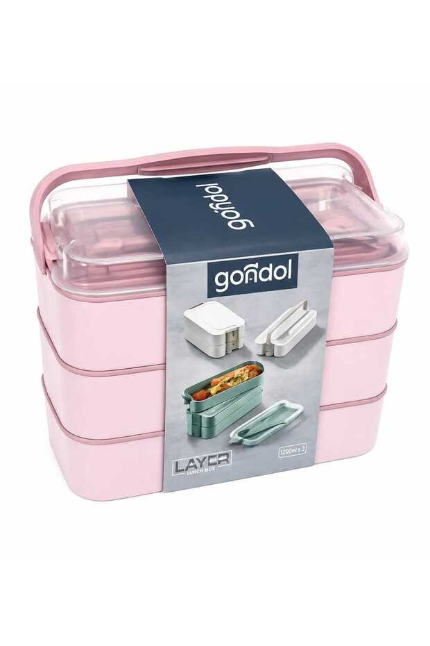 Lunch Box with Spoon and Fork/School 3-Tier Lunch Box/Lunch Box