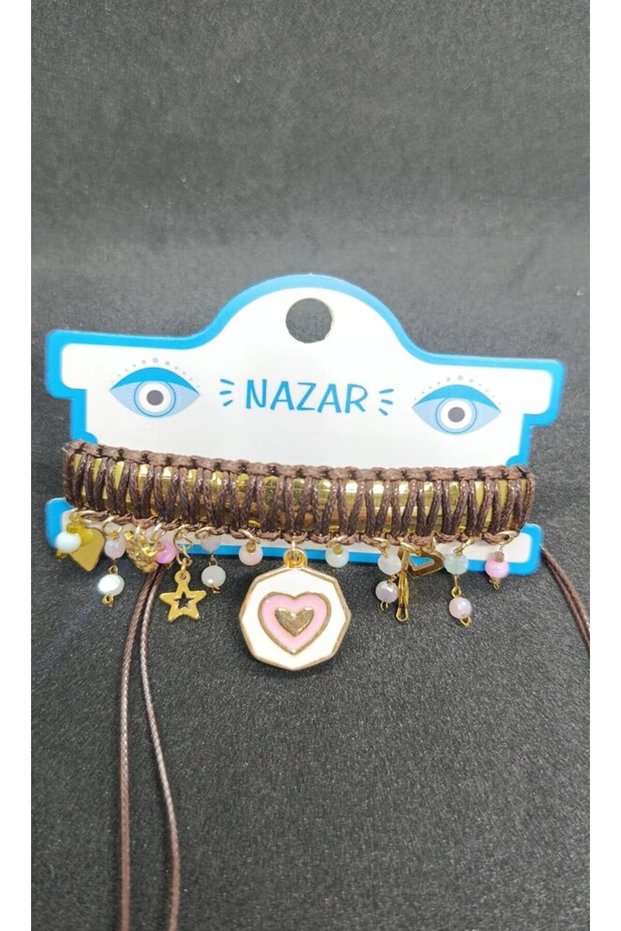 Alaçatı Blush Leather Drawstring Bracelet & Anklet – Brown