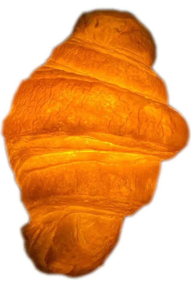 Croissant-shaped night light, battery powered, croissant-shaped, decorative LED light, suitable for homes, bakeries, and shop windows.