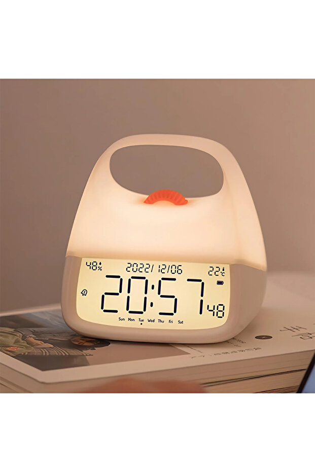 Children Room Night Light Temperature Humidity Display LED Squeeze Light Type-C LCD Screen 10H Continuous Use Infant Toddler