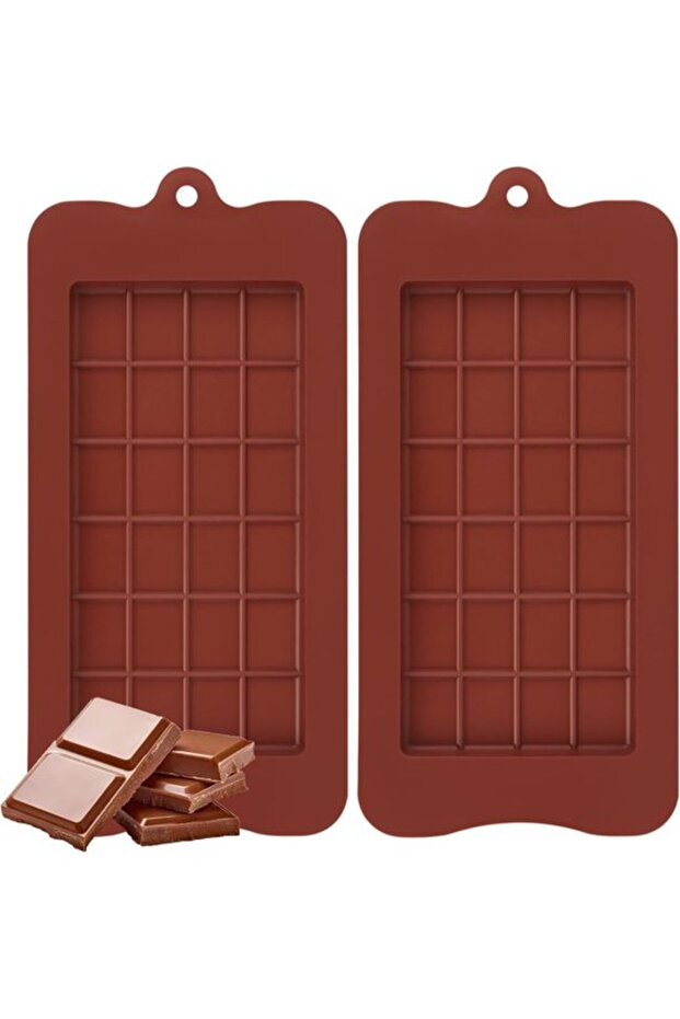 2 Pcs Deep Silicone Dubai Chocolate Bar Molds, 24-Cavity Non-Stick Baking Plate Tray for Pralines, 22.3x10.6x0.8cm