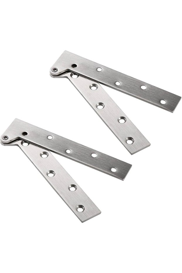 Two rotating door hinges, 180-degree opening stainless steel hinges, suitable for cabinet folding door hardware (150 mm).