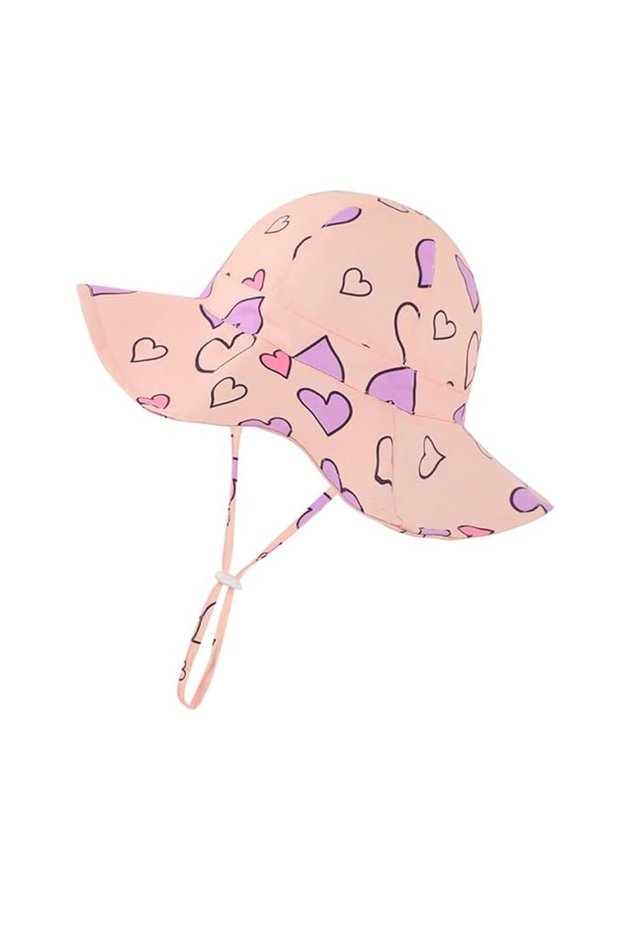 Baby summer hat, girl's sun hat, toddler beach hat, baby bucket hat, UPF 50, suitable for baby girls and toddlers (size 48 (1-2 years)).