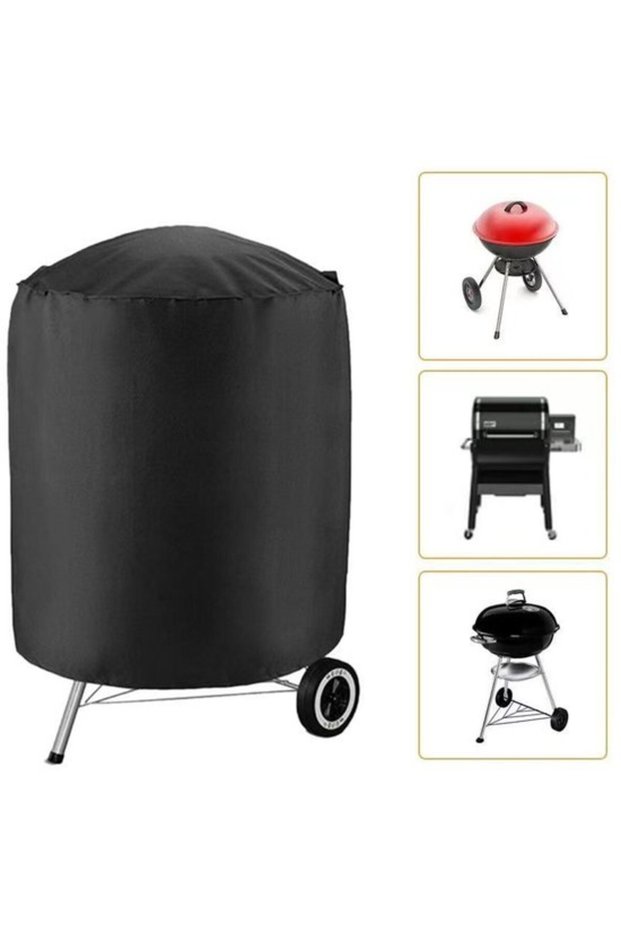 Waterproof Round BBQ Cover (70x70cm), Heavy Duty Dust Hood & UV Protection Weatherproof Oxford Fabric Outdoor Grill Smoker Cover