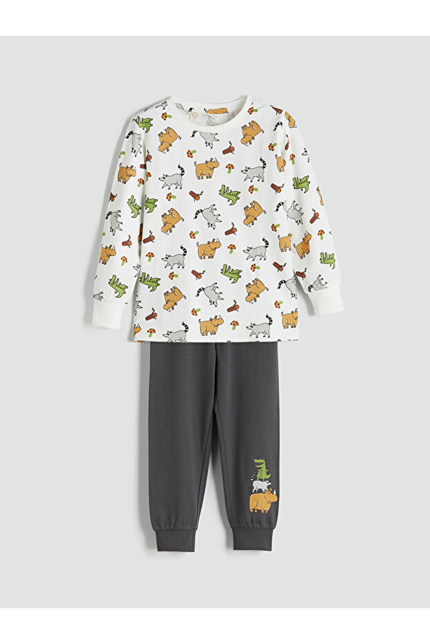 Animal Patterned Boys' Pyjamas Set