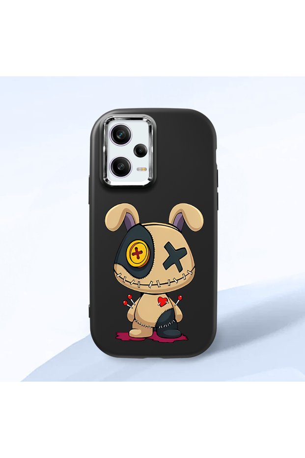 Redmi Note 12 Pro 5g Compatible Case Camera Protector Black Silicone Couple Phone Case Character Patterned