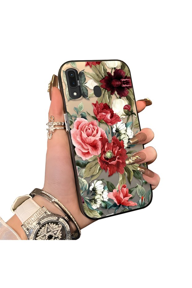 Samsung Galaxy A30/A20 Compatible Hard Acrylic Back Silicone Edge Lens Protection Case
