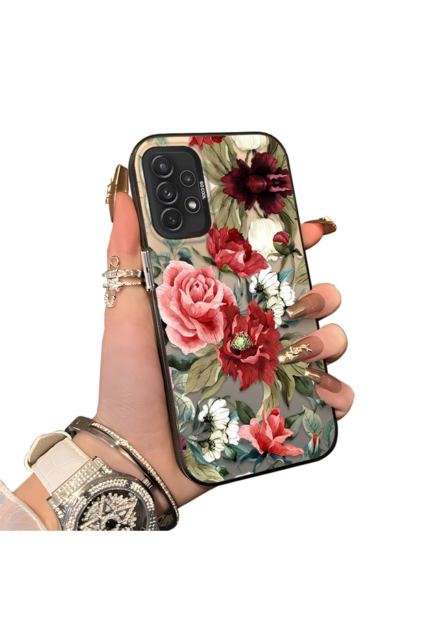 Samsung Galaxy A72 Compatible Hard Acrylic Back Silicone Edge Lens Protection Case