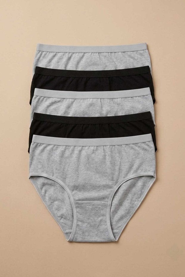 Cotton Lycra Comfortable Daily Slip Panties Set of 5